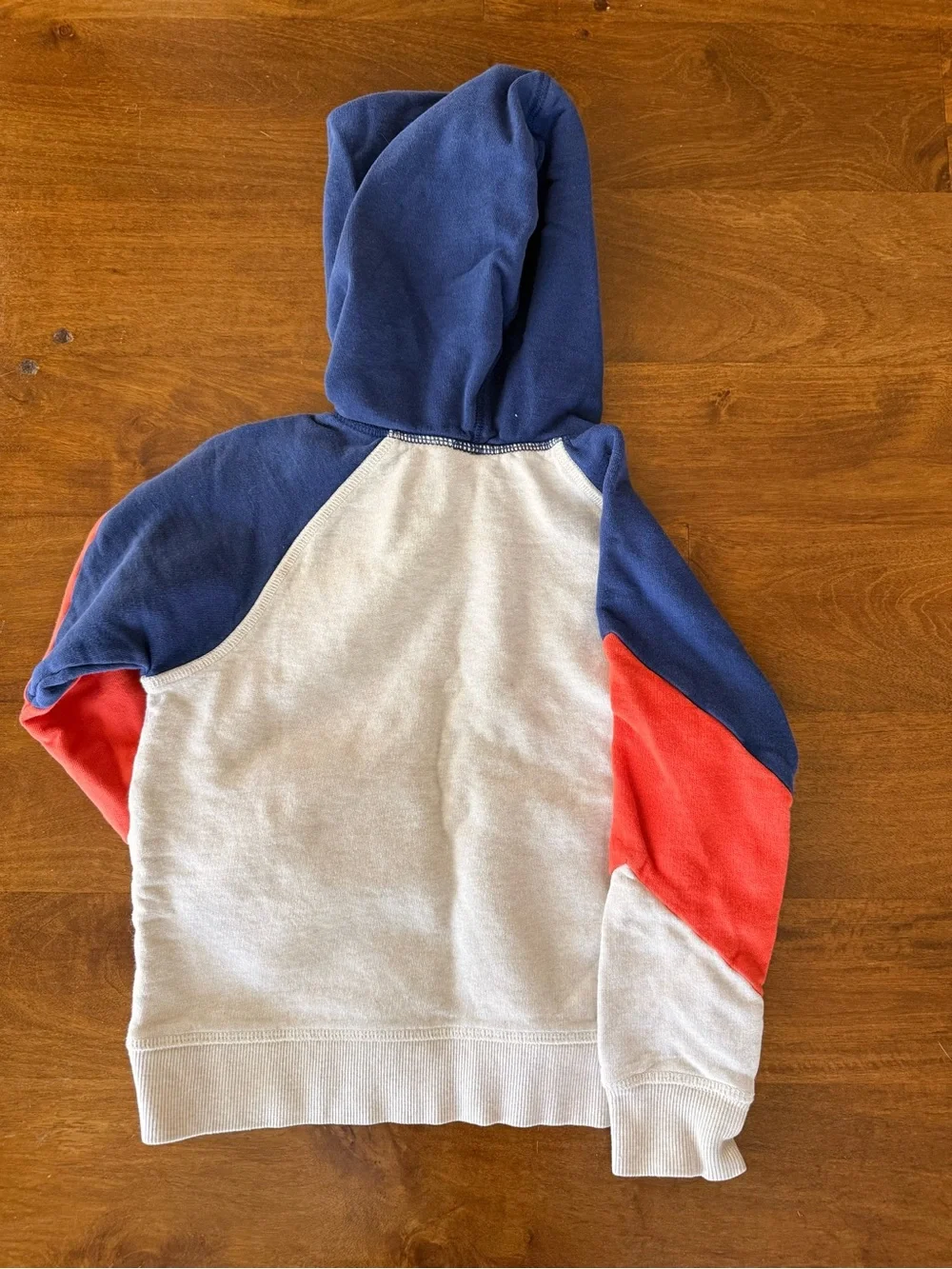 Hanna Andersson Colorblock Hoodie in Navy, Cream, and Orange